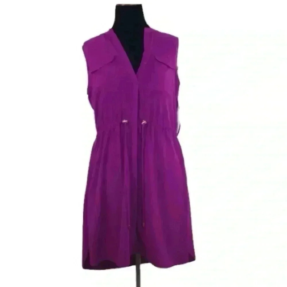 Antonio Melani magenta purple pink sleeveless shirt dress sz small 4/6